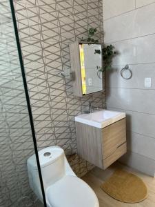 Koupelna v ubytování Casa acogedora