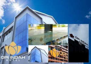 a collage of photos of a hotel and a building at OPI Indah Hotel in Palembang