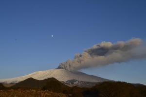 a smoke stack on top of a mountain at Good Morning Etna in Bronte
