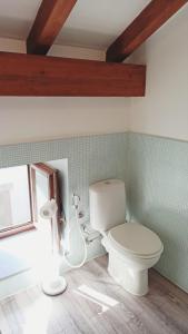 La salle de bains est pourvue de toilettes blanches et d'une fenêtre. dans l'établissement La Picci, à Catane