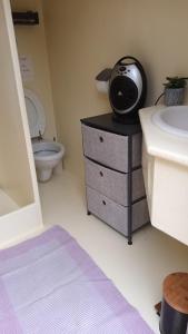 a bathroom with a sink and a toilet at Git'an Périgord la Bonne aventure in Groléjac