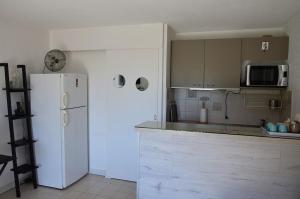 Kuchyňa alebo kuchynka v ubytovaní VUE MER- BEAU STUDIO - TERRASSE ABRITEE - Wi-Fi - CLIMATISATION - PARKING GRATUIT
