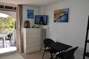 Televízia a/alebo spoločenská miestnosť v ubytovaní VUE MER- BEAU STUDIO - TERRASSE ABRITEE - Wi-Fi - CLIMATISATION - PARKING GRATUIT