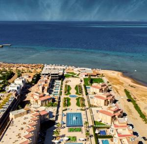 an aerial view of a resort on the beach at Selena Bay Resort & Beach Club in Hurghada