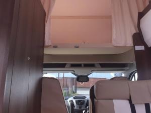 a view of the back of a van with the rear seats at FORD ZEFIRO 675 MOTORHOME in Wigan
