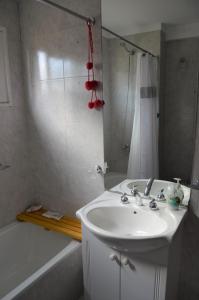 ein Badezimmer mit einem Waschbecken, einer Dusche und einer Badewanne in der Unterkunft Cleopatra in Buenos Aires