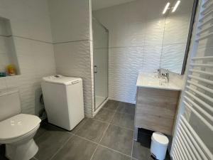 a bathroom with a toilet and a sink and a shower at YVES SAINT LAURENT/ COCO CHANEL in Albi