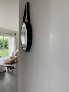 a mirror on the wall of a living room at NV 1220 - Beach Resort Nieuwvliet Bad in Nieuwvliet