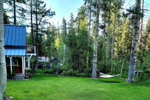 una hamaca en un patio junto a una casa en A Bear's Rest, en Homewood