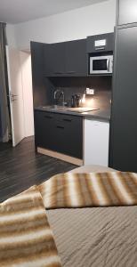 Kuchyň nebo kuchyňský kout v ubytování APPART-HOTEL, Einsteinstraße