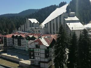 an aerial view of a building with a mountain at Apartment 15 in Borovets