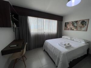 Postel nebo postele na pokoji v ubytování Beach Class Ilha do Leite - Recife