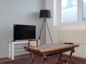 Televízia a/alebo spoločenská miestnosť v ubytovaní Grand appartement paisible et confortable