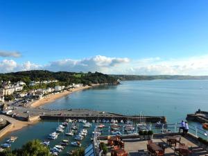 a view of a harbor with boats in the water at St Brides Spa Hotel & Village Apartments in Saundersfoot