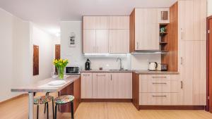 Kuchyňa alebo kuchynka v ubytovaní Apartamenty Sun & Snow Żeromskiego Krynica Morska - blisko morza