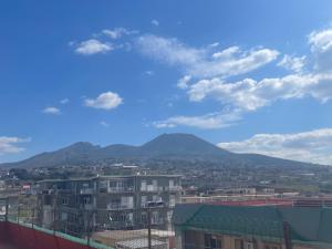 a view of a mountain in a city with buildings at Terrazza Belvedere in Ercolano