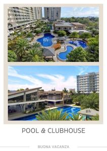 two pictures of a pool and a building at Buona Vacanza at Verdon Parc in Davao City