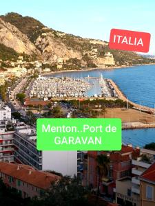 a view of a marina in a city at Gabriella in Menton