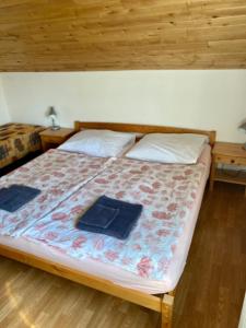 Postel nebo postele na pokoji v ubytování Apartmány u rybníčka