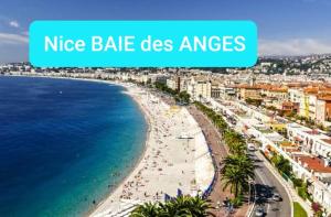 a view of a beach with the text nice bale doesnance at Gabriella in Menton