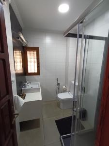 a bathroom with a sink and a toilet at Paseo Playa de los Estudiantes in Villajoyosa