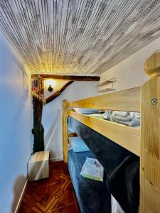 Ce lit superposé se trouve dans un dortoir doté d'un arbre au plafond. dans l'établissement LE WÜRM, 