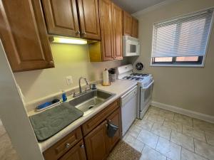 cocina con fregadero y fogones en Spacious 2 bedroom in Chevy chase, en Chevy Chase