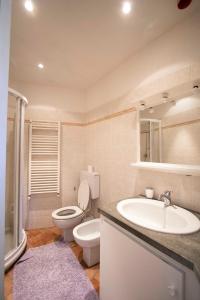 een badkamer met een toilet en een wastafel bij Le Case di Petra in Vignana
