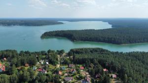 an aerial view of a small island in a lake at ZielonoMi-Zielonowo in Zieleniak