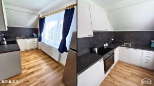 Kuchyň nebo kuchyňský kout v ubytování Apartmány Boule