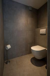 een badkamer met een toilet en een toiletpapierdispenser bij Luxury City Home Alkmaar nearby Amsterdam. in Alkmaar