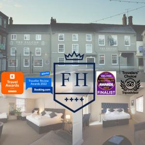 a rendering of a building with signs in front of it at The Falcon Hotel in Bridgnorth