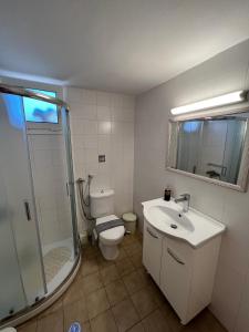 A bathroom at Anatolí Village House