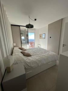 a bedroom with a large bed with a large mirror at Superbe appartement 3 chambres à Grasse in Grasse