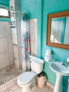 een badkamer met een toilet en een wastafel bij Casa CAXTUS in Brasilito