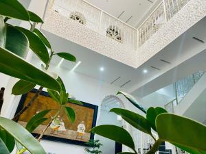 a room with a potted plant and a ceiling at DAR Riad Jomana in Marrakech