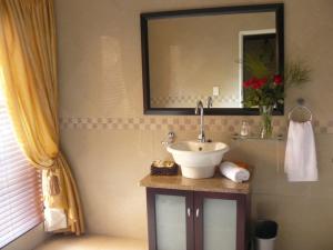 a bathroom with a sink and a mirror at Villa Xanelle Boutique Guest House in Centurion +35 photos