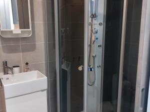 Kúpeľňa v ubytovaní Studio cosy 22m² rénové - 5 pers, pieds des pistes, commerces et télécabines à proximité - FR-1-689-119