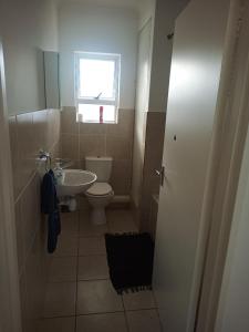 a small bathroom with a toilet and a sink at Dune Crest - 2 Bedroom Apartment in Cape Town