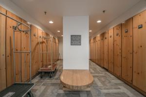 a row of lockers in a locker room at Decatur 1806 in Keystone