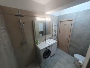 Koupelna v ubytování Lilion Apartament + 11 fotografií