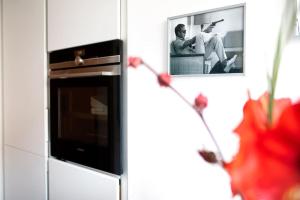 Η κουζίνα ή μικρή κουζίνα στο Schöne ruhige Wohnung zentral gelegen!