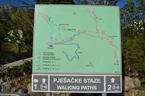 a sign for the preserveridge state walking paths at Apartments Palma in Gradac