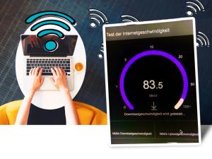 a person with their hands on a laptop and a thermometer at Landgasthof Jostalstüble in Titisee-Neustadt