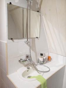 a bathroom with a shower and a sink at Family Apartment Old Town near Beach AC in Nice +69 photos