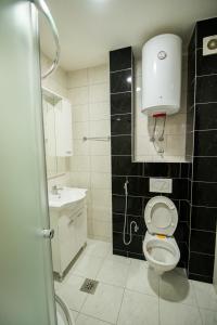 a bathroom with a toilet and a sink at Markeeto apartments in Ilijaš