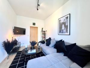 Et tv og/eller underholdning på Großes Apartment Bremerhaven