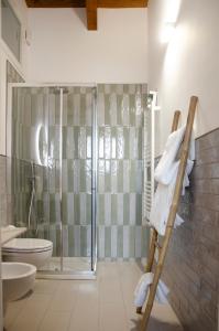 W łazience znajduje się prysznic, toaleta i umywalka. w obiekcie Donna Elena Rooms w mieście Sant'Egidio del Monte Albino