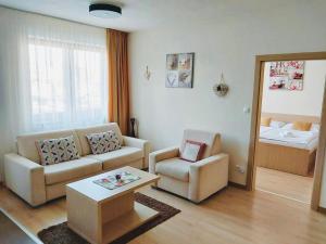 A bed or beds in a room at Apartment Mountain view - Stará Lesná