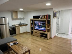 Kuchyň nebo kuchyňský kout v ubytování Demo's Place